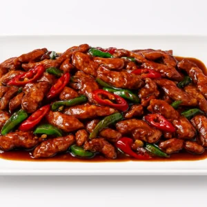 strifried chicken breast in plate optimized